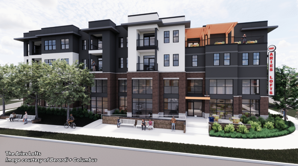 3D rendering of The Aries Lofts | Image courtesy of Berardi + Columbus
