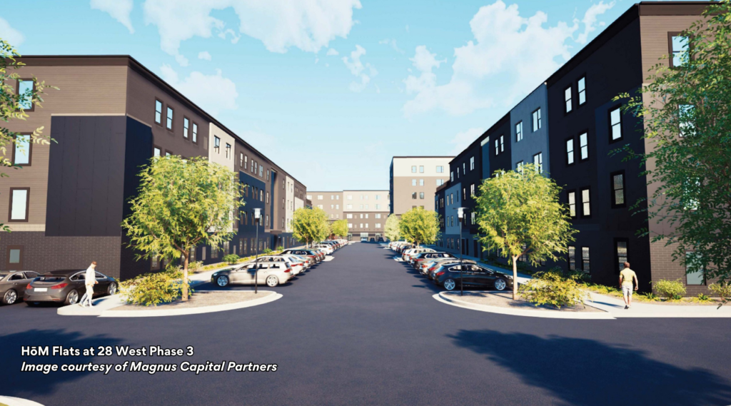 3D Rendering of HōM Flats at 28 West Phase | Image courtesy of Magnus Capital Partners